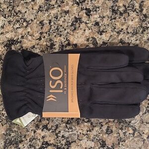 Isotoner men's large brushed microfiber glove Black Nwt